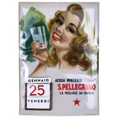 1960s Vintage Italian Daily Perpetual Calendar San Pellegrino Mineral Water