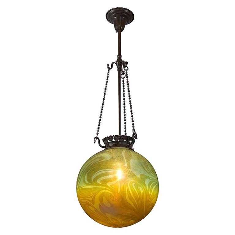 Tiffany Studios New York "Hanging Globe" Chandelier