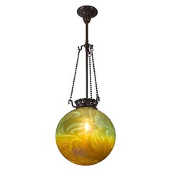 Antique Tiffany Studios New York "Hanging Globe" Chandelier