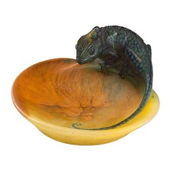 French Art Nouveau Pâte de Verre Vide-Poche by Walter