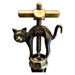 Antique German Black Cat Corkscrew by Monopol Usbeck Co., circa 1900-1930