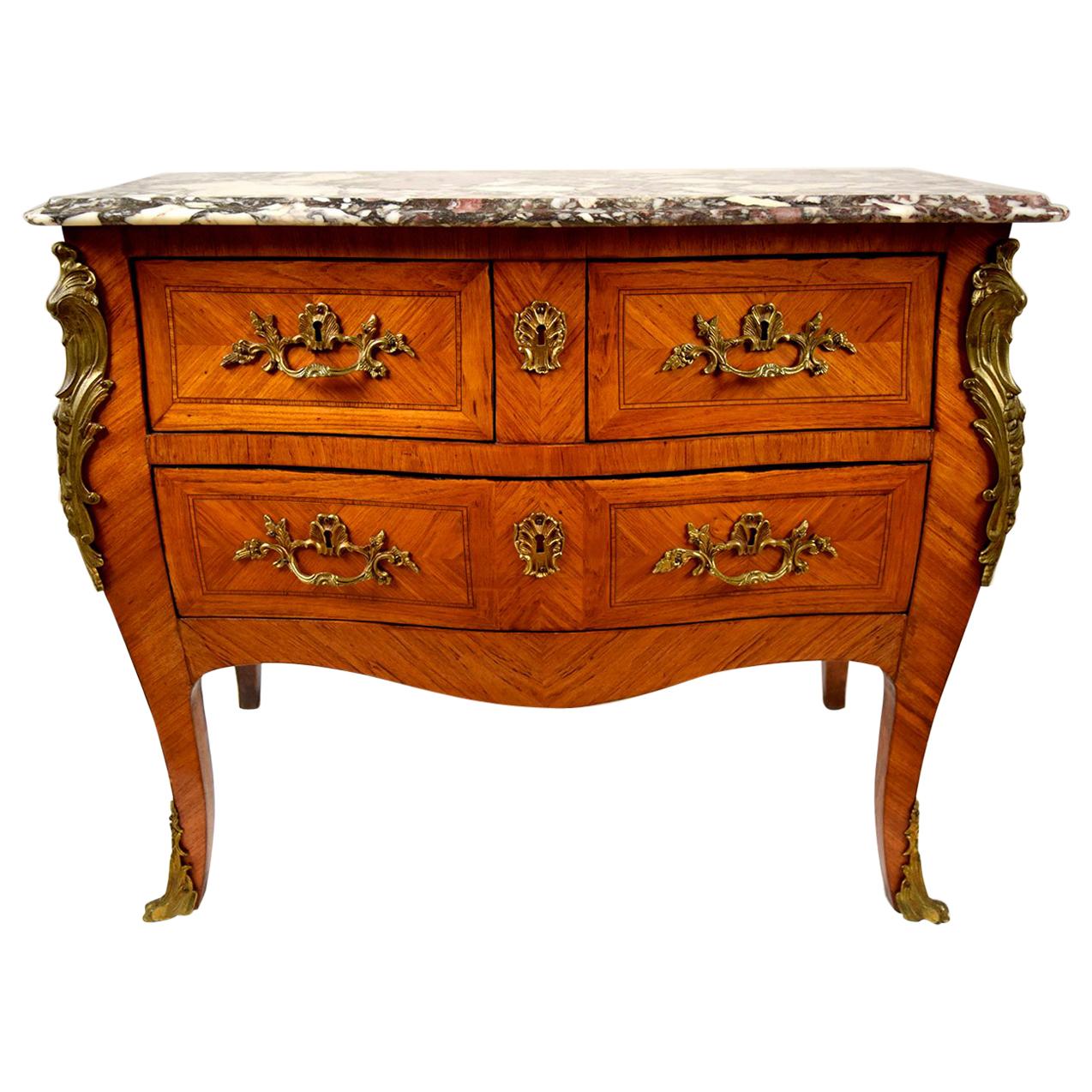 French Louis XV Inlaid Chest of Drawers