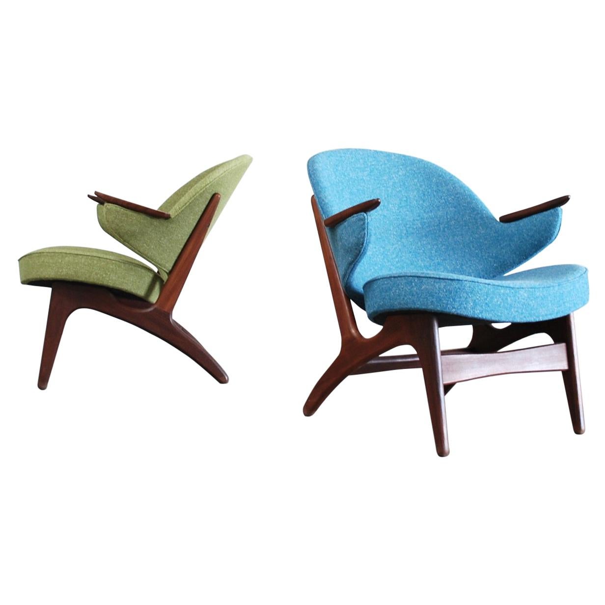 Carl Edward Matthes Modell 33 Pair of Easy Lounge Chair, 1960s For Sale