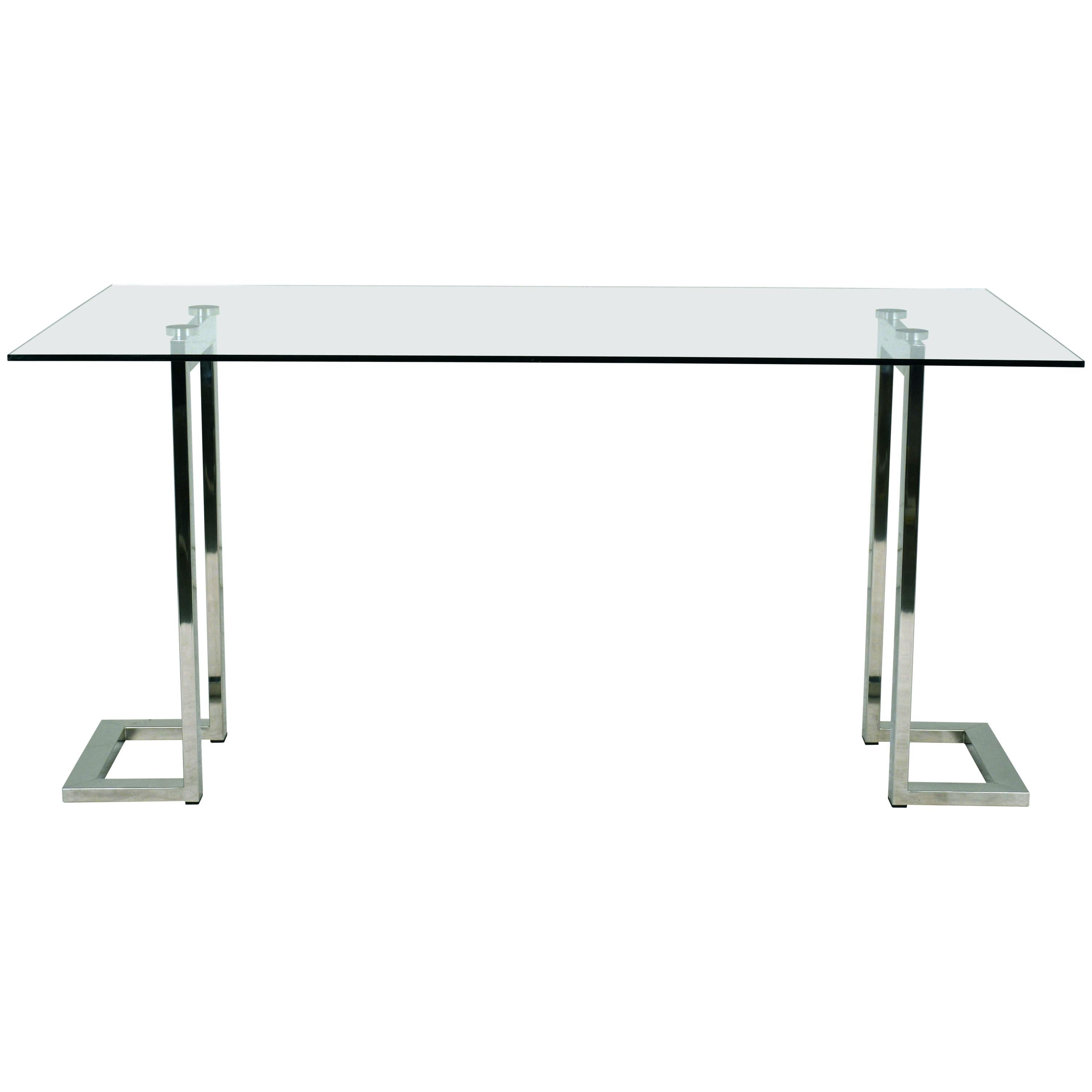 Modern Chrome and Glass Dining Table