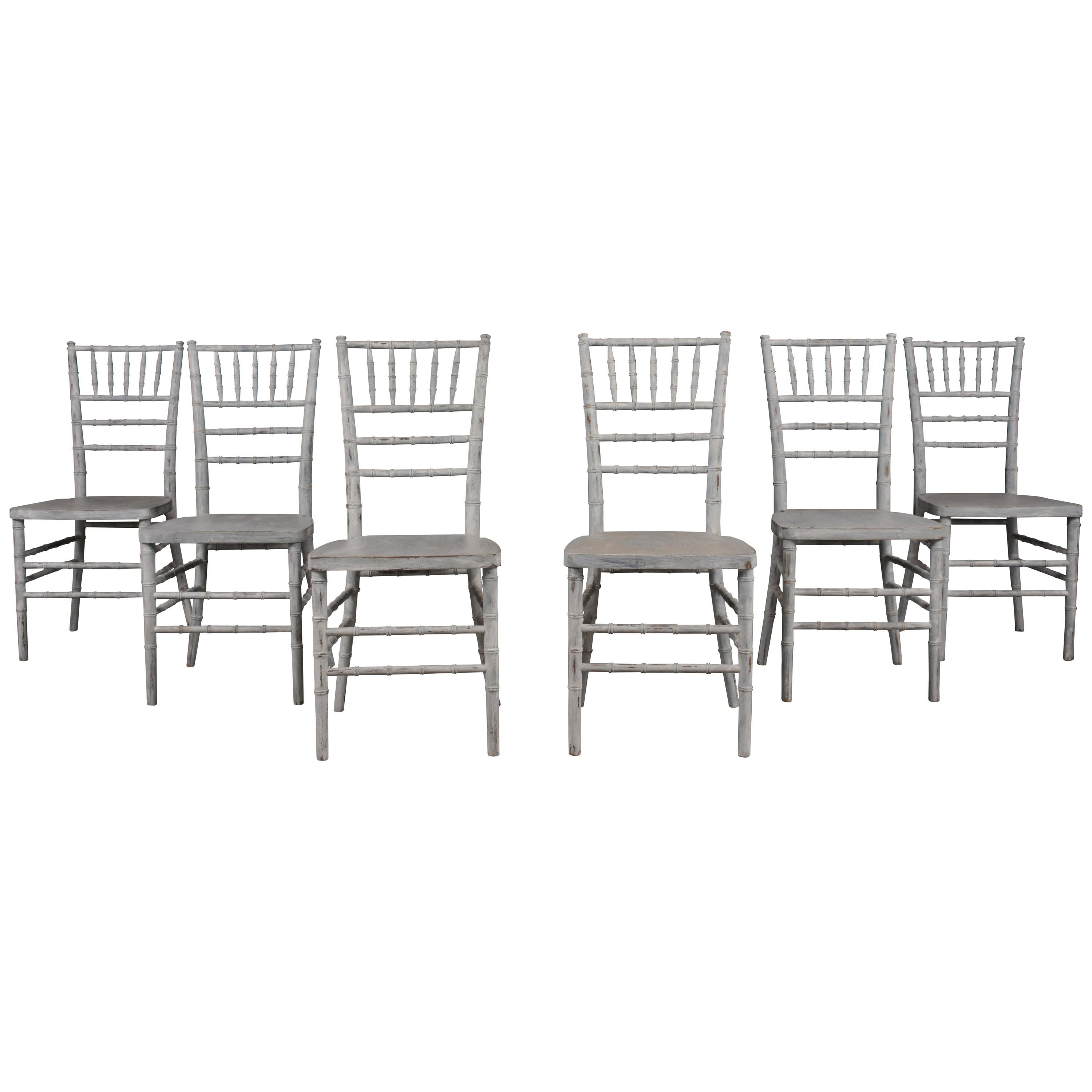 Set of Faux Bamboo Dining Chairs
