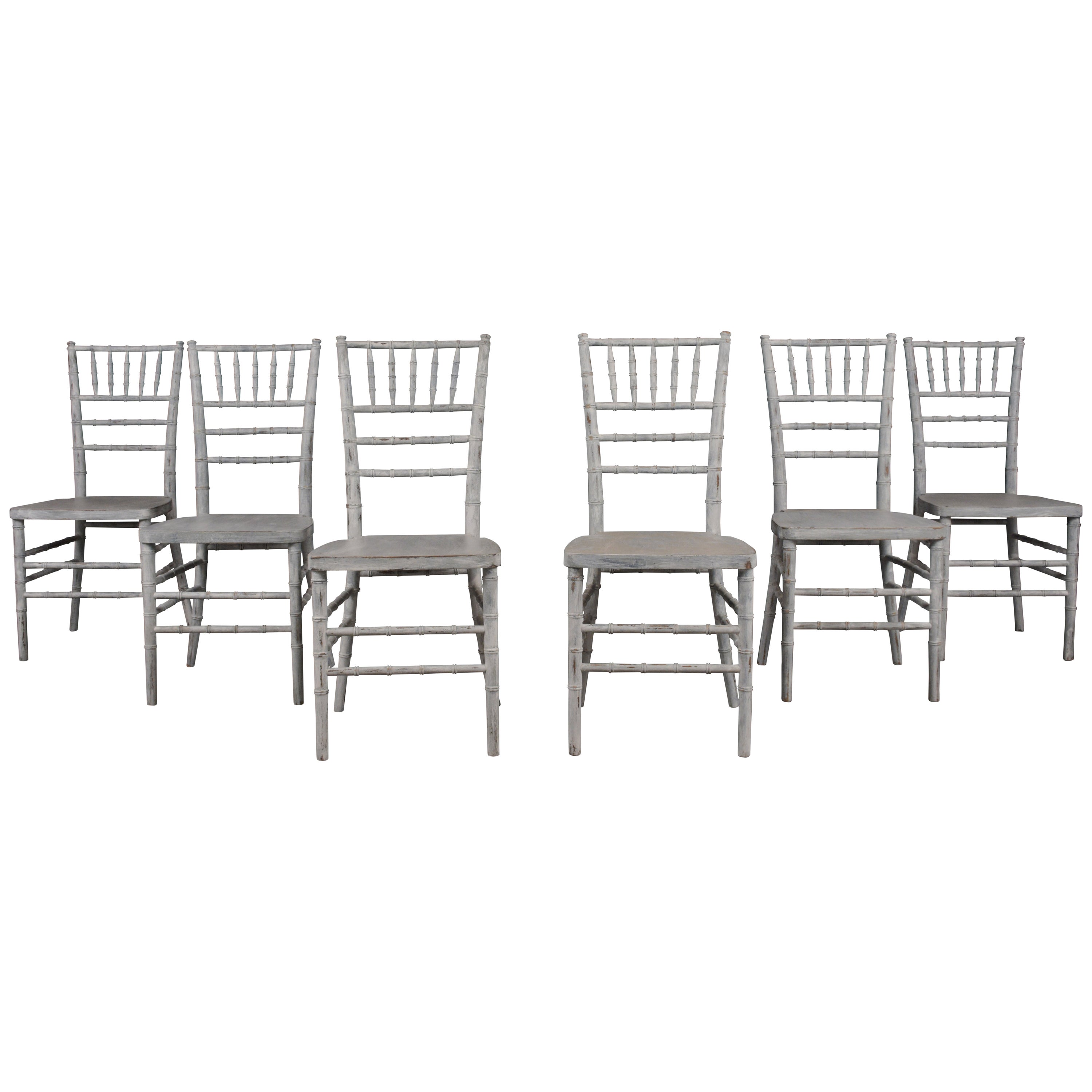 Set of Six Faux Bamboo Chairs at 1stDibs