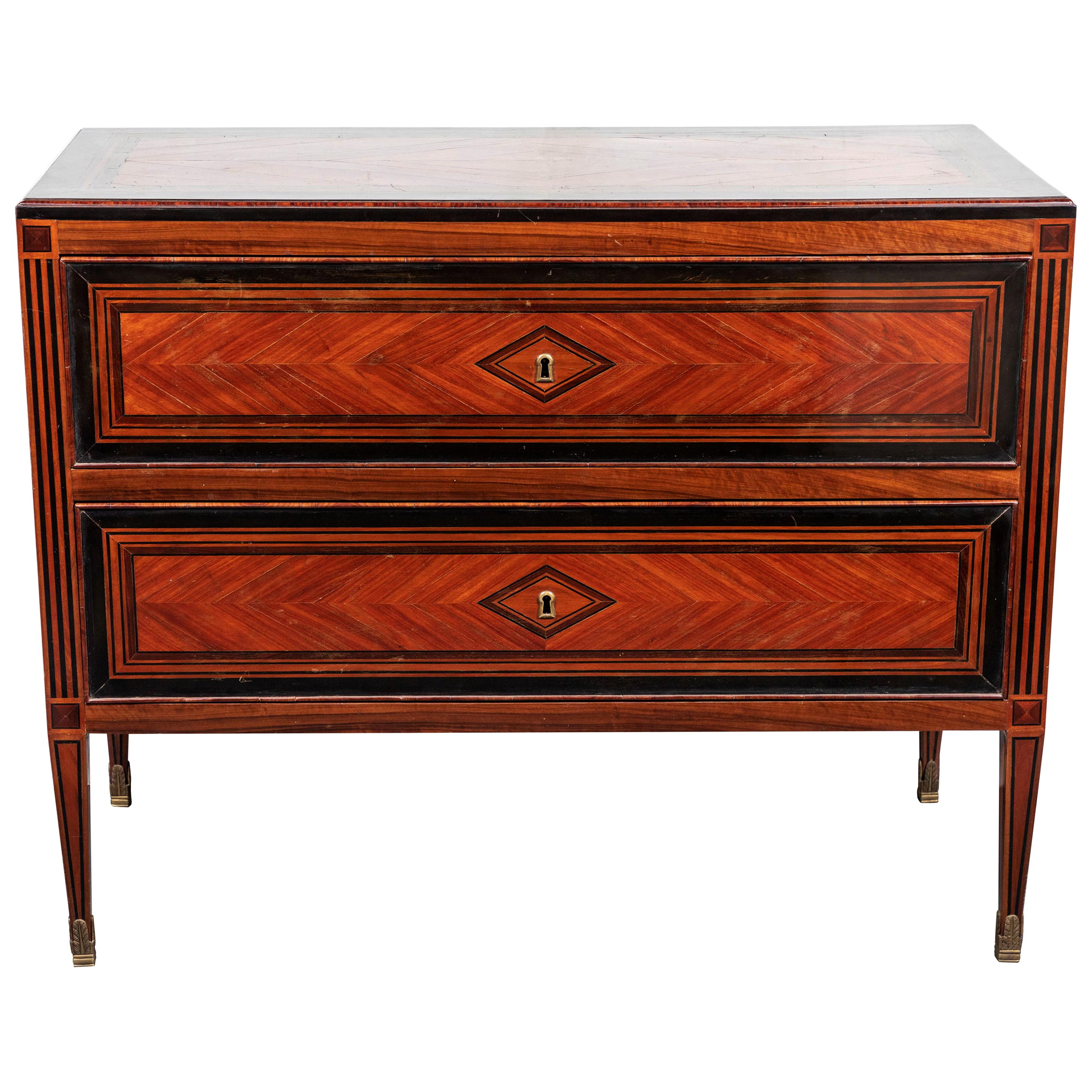 Sleek, Cherry and Ebonized Wood Commode