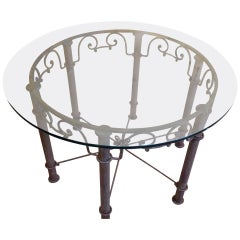 Antique American Iron and Glass Table, 1900-1920