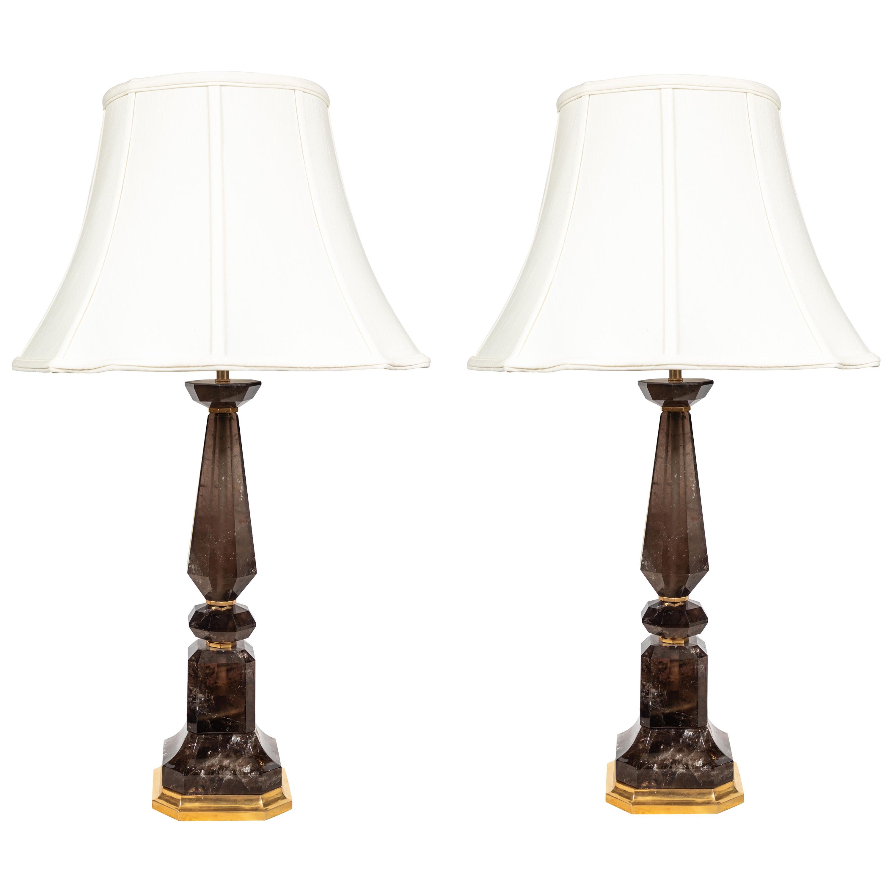 Contemporary, Smokey Quartz Table Lamps For Sale