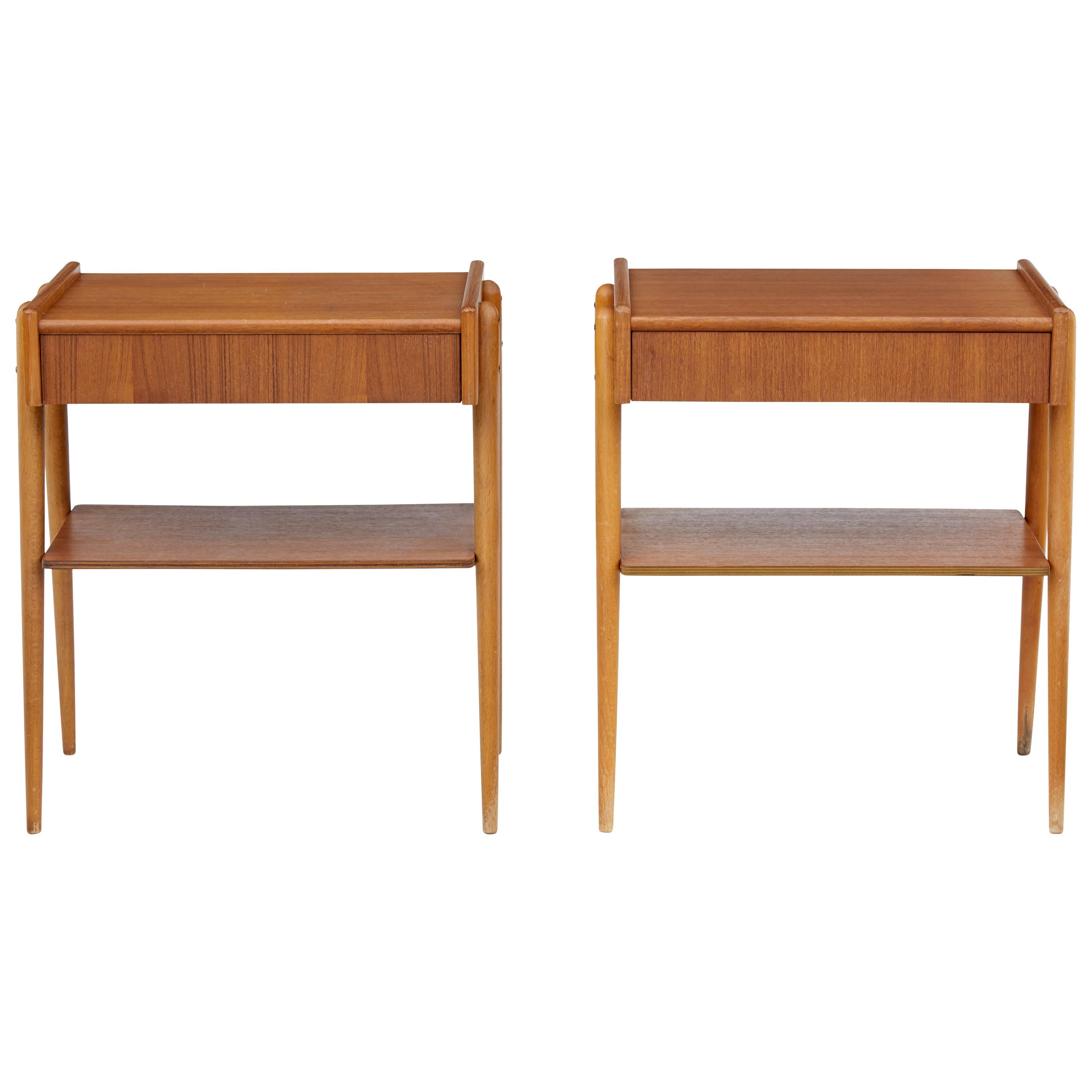 Pair of 1960s Teak Scandinavian Bedside Tables