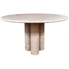 Mario Bellini Round Travertine Dining Table