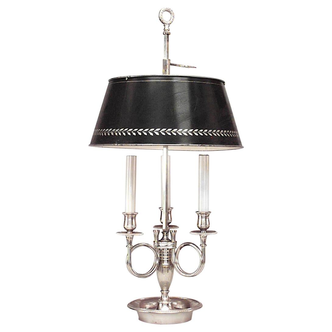 French Empire Silver Plate Table Lamp