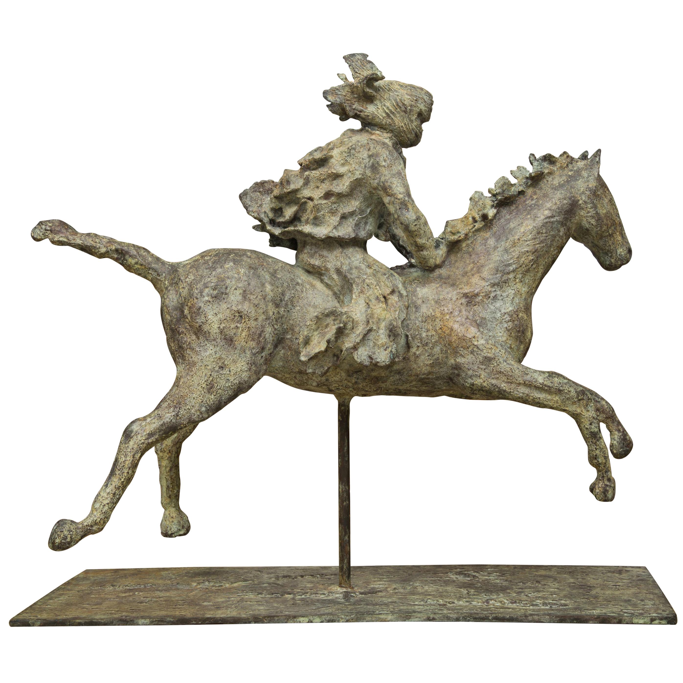 Turaeg Riding Horse on Metal Stand by Sculptor Lara