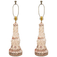 Pair of Shell Encrusted Lamps