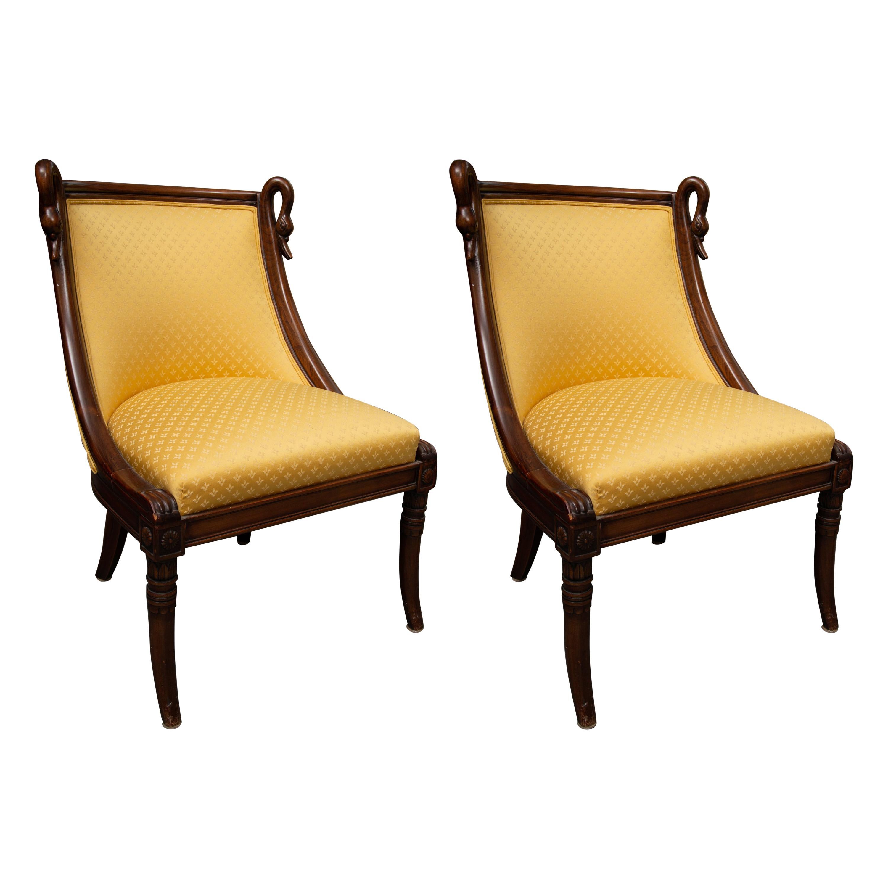 19th Century Pair of Children’s Directoire Style Upholstered Chairs