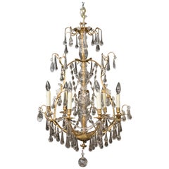 French Birdcage Chandelier with Crystal Drops