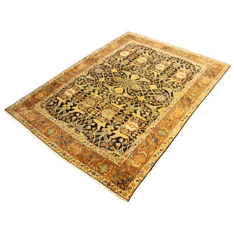 MidCentury Modern Rectangular Hand Knotted 100 Wool Area Rug Carpet