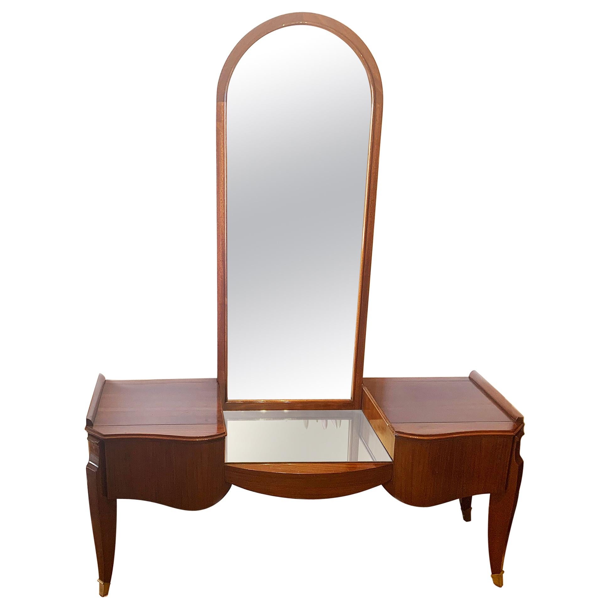 French Art Deco Dressing Table, Vanity with Secret Drawers For Sale