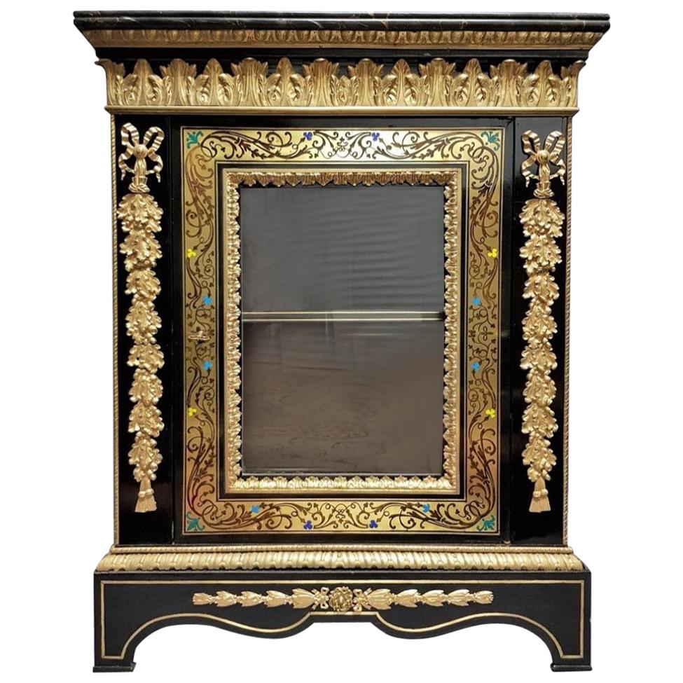 Napoleon III Cabinet in Boulle Marquetry, France, 19th Century