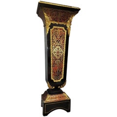 Napoleon III Pedestal Column in Boulle Marquetry, France, 19th Century
