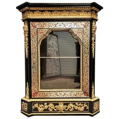 Napoleon III Rare Bookcase Cupboard Cabinet in Boulle Marquetry, France