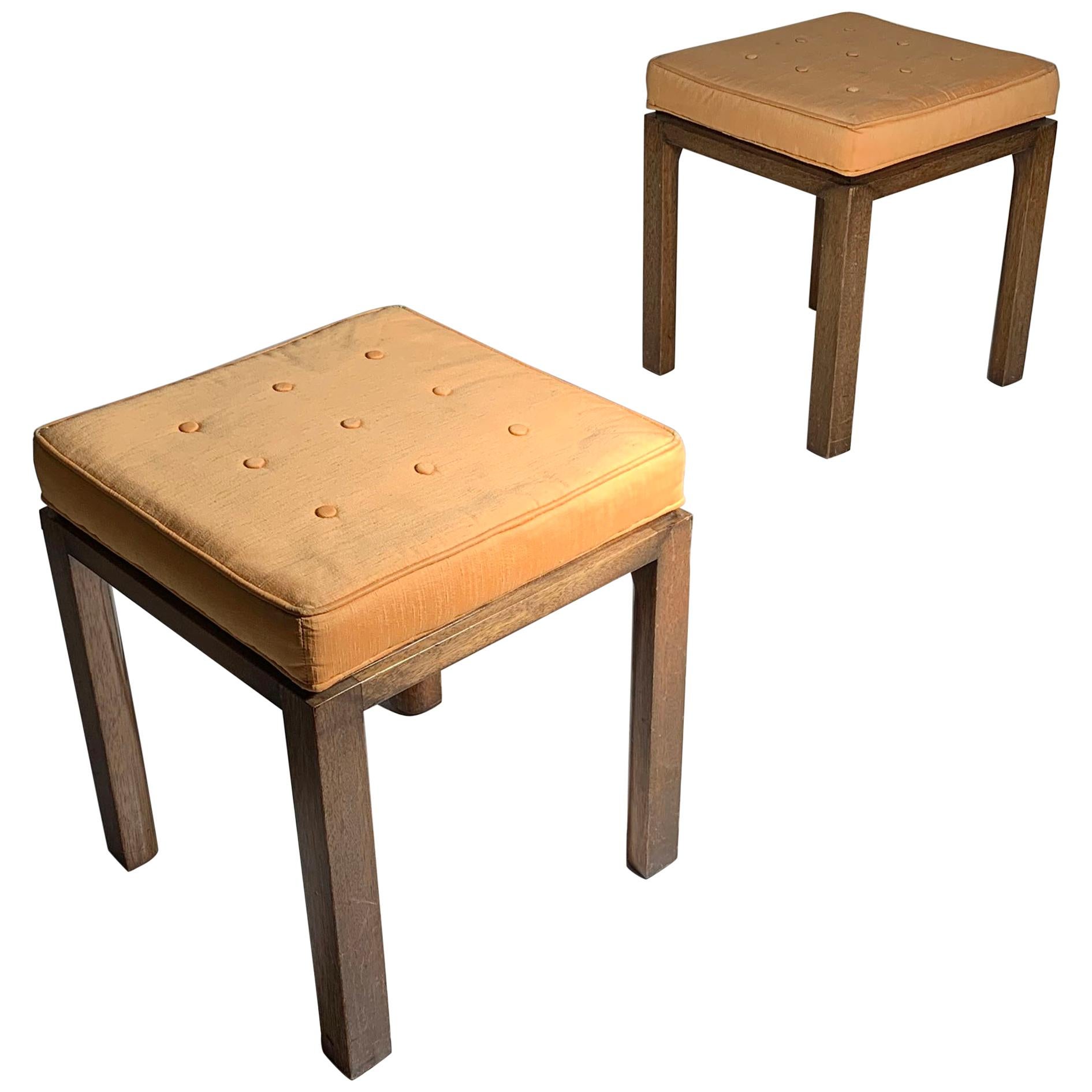 Pair of Vintage Midcentury Attributed to Harvey Probber Parsons Cube Stools For Sale