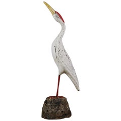 20th Century Lifesize Garden Heron Statue