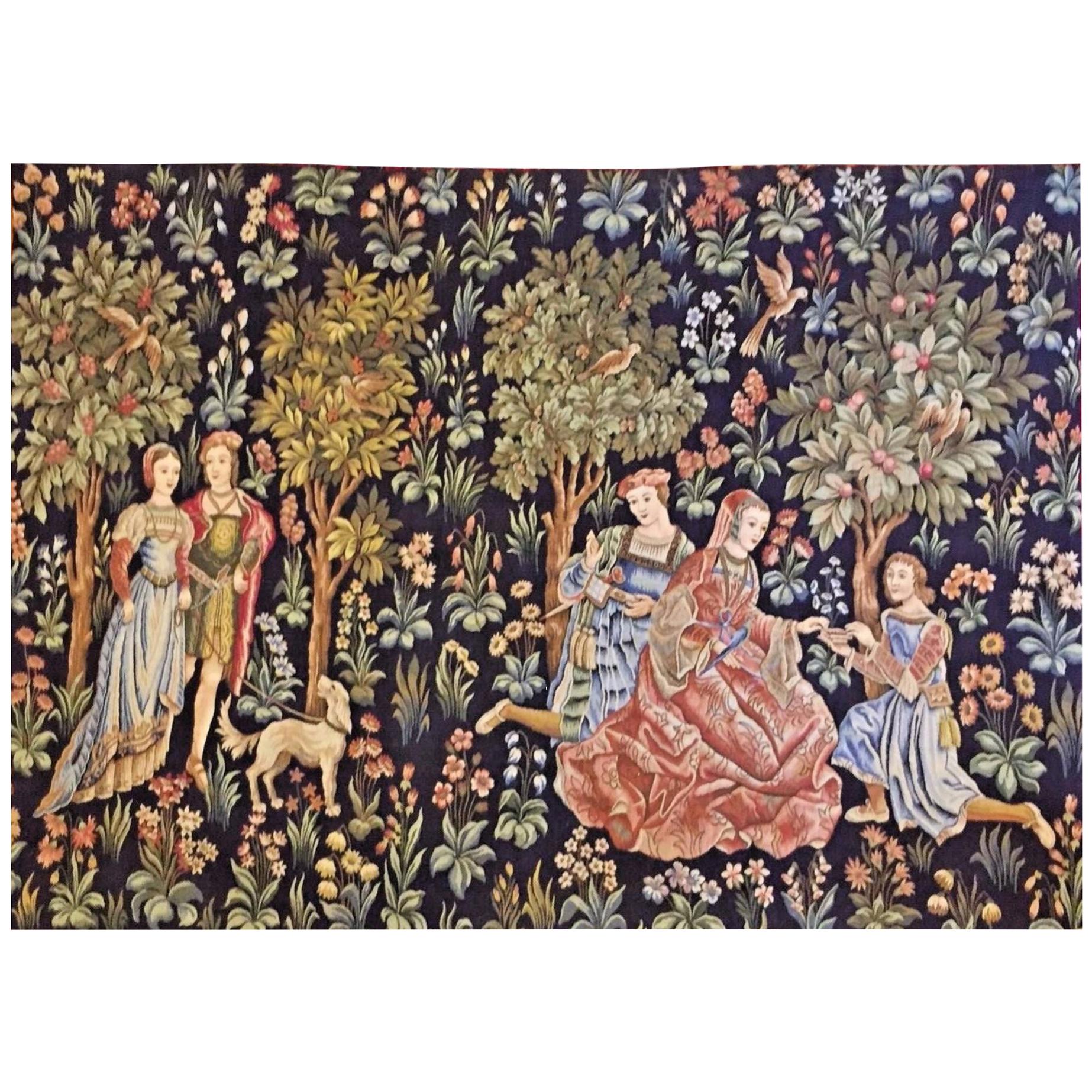20th Century Large French Handmade Tapestry in Excellent Condition