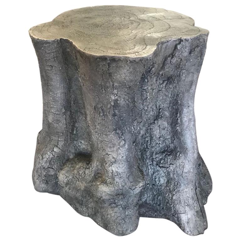 New Table O Stool Featuring a Trunk in Patinated Bronze For Sale