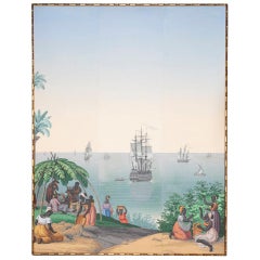 Vintage Zuber, “Brazil views”, Framed Wallpaper Panel, circa 1970