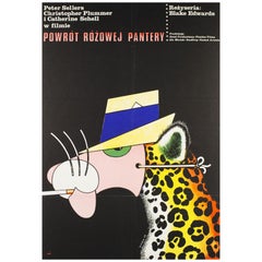 Vintage Return of the Pink Panther Original Polish Film Poster, Edward Lutczyn, 1977