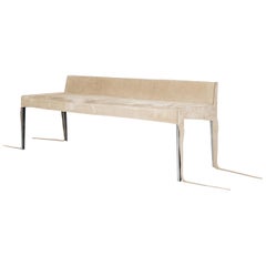 Handcrafted Removable Suede Covered Metal Design Bench