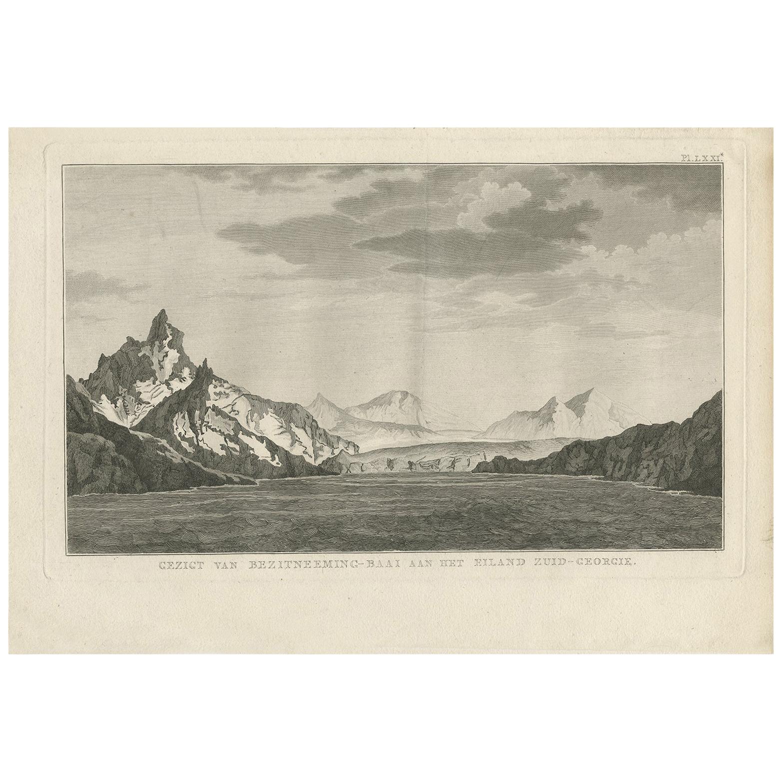 Antique Print of South Georgia by Cook, 1803