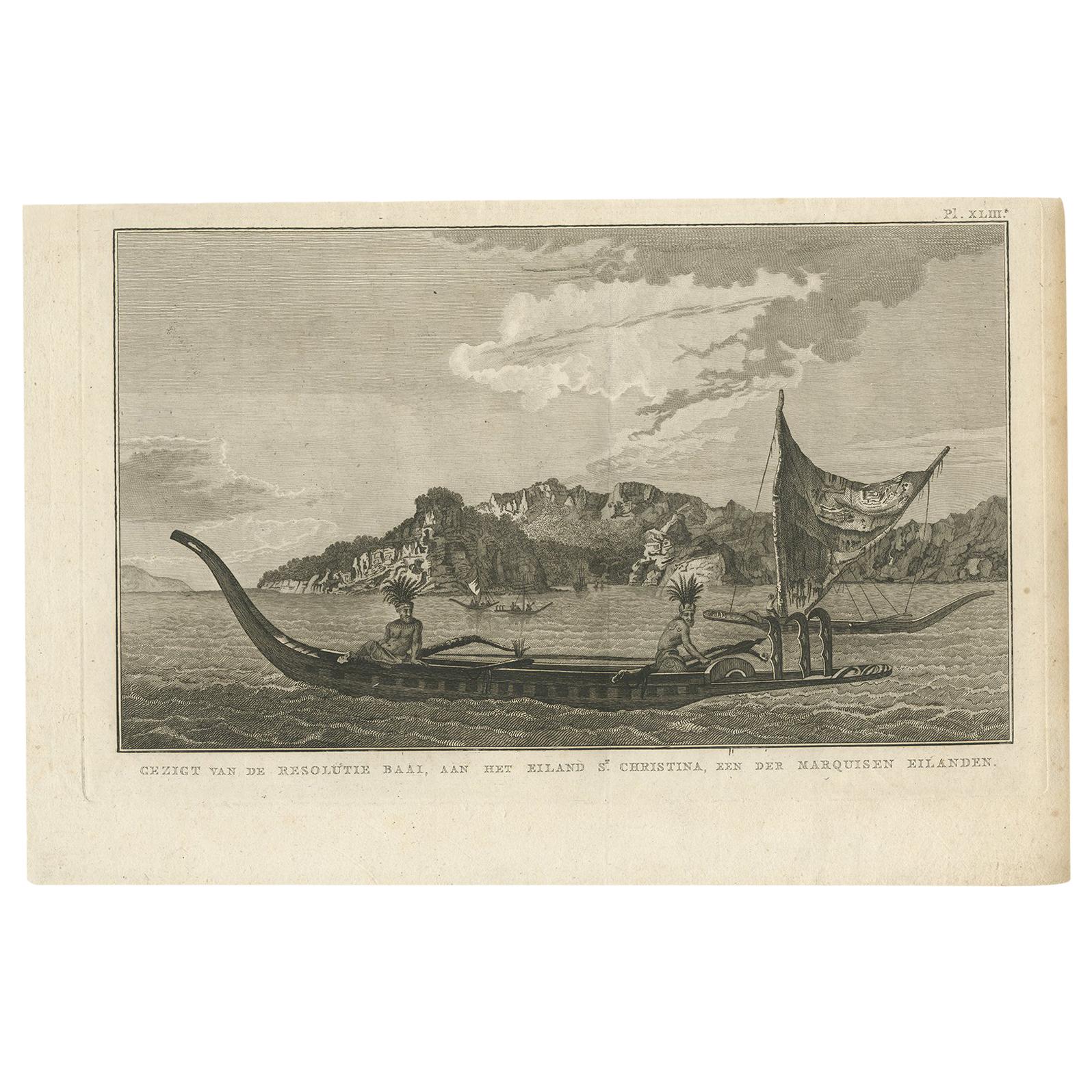 Resolution Bay on St. Christina: A Glimpse of the Marquesas in Cook's Voyages For Sale