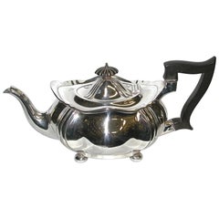 Edwardian Silver Teapot on 4 Ball Feet, 1906