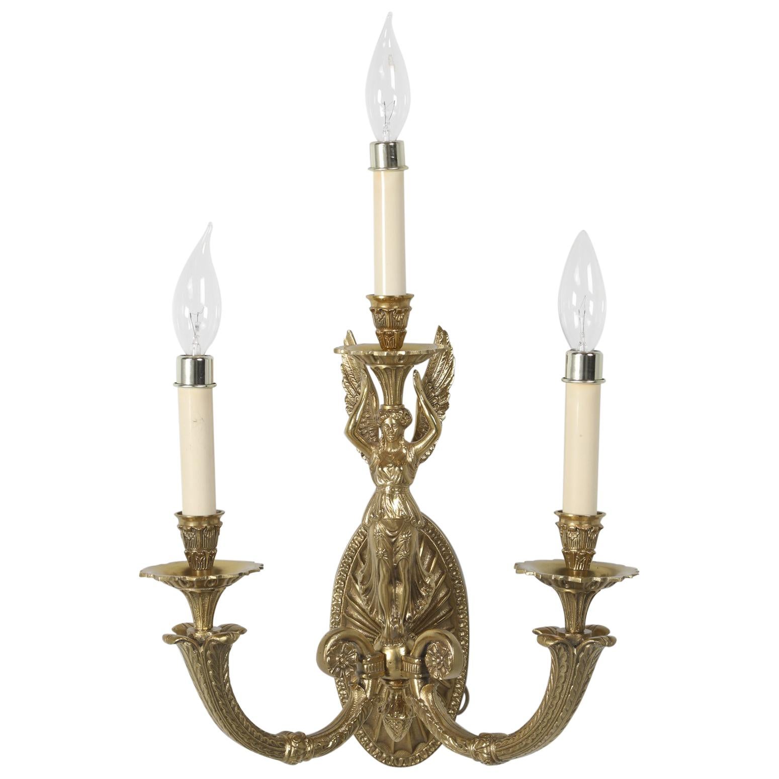 Brass Sconce, Single Unit and Well Made For Sale