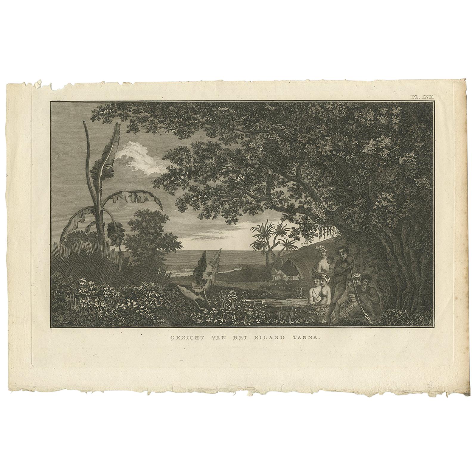 View of Tanna Island: A Glimpse into Vanuatu from Cook's Voyages, 1803 For Sale