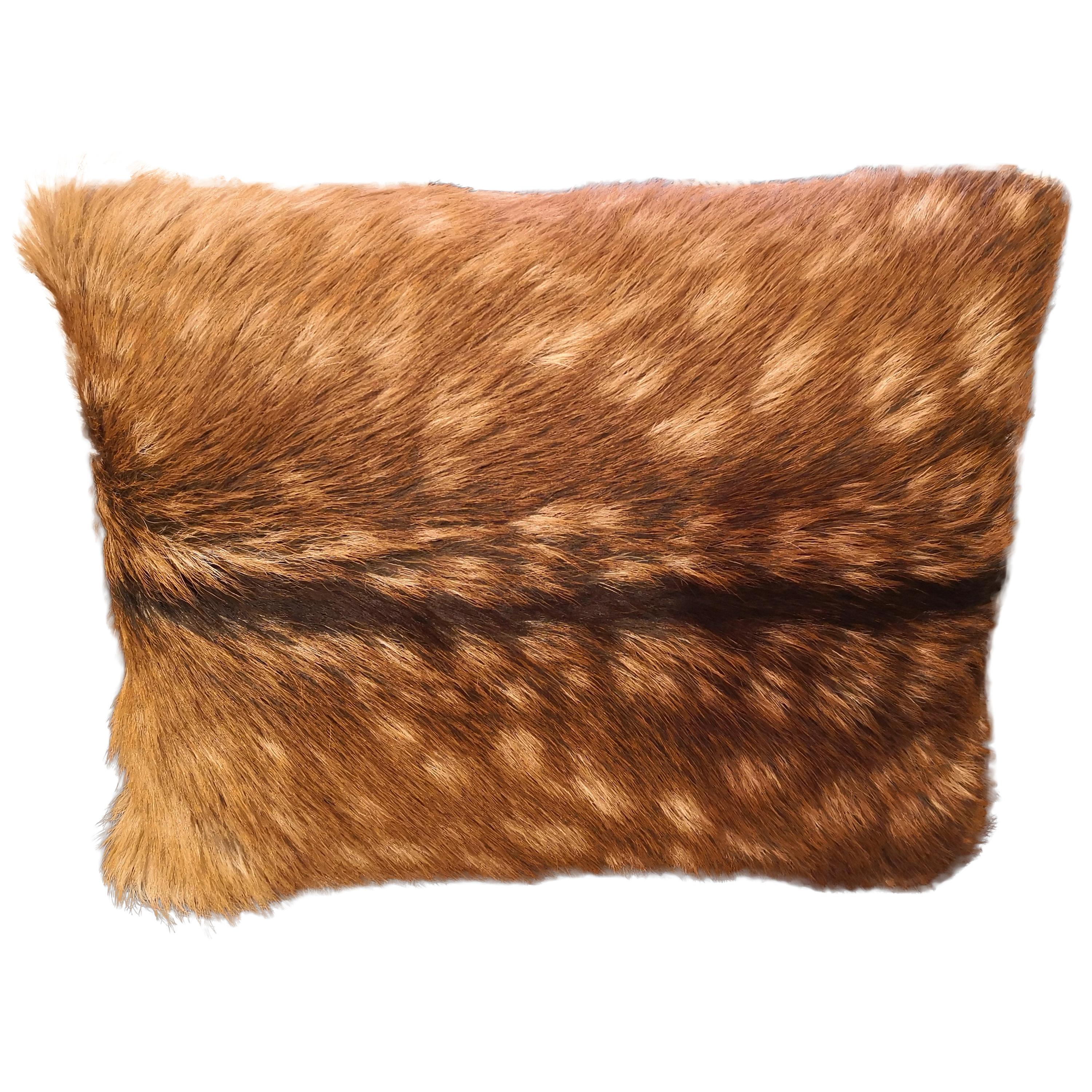 Black Forest Austrian Pair of Red Deer Fur Cushions Sofina Boutique Kitzbühel