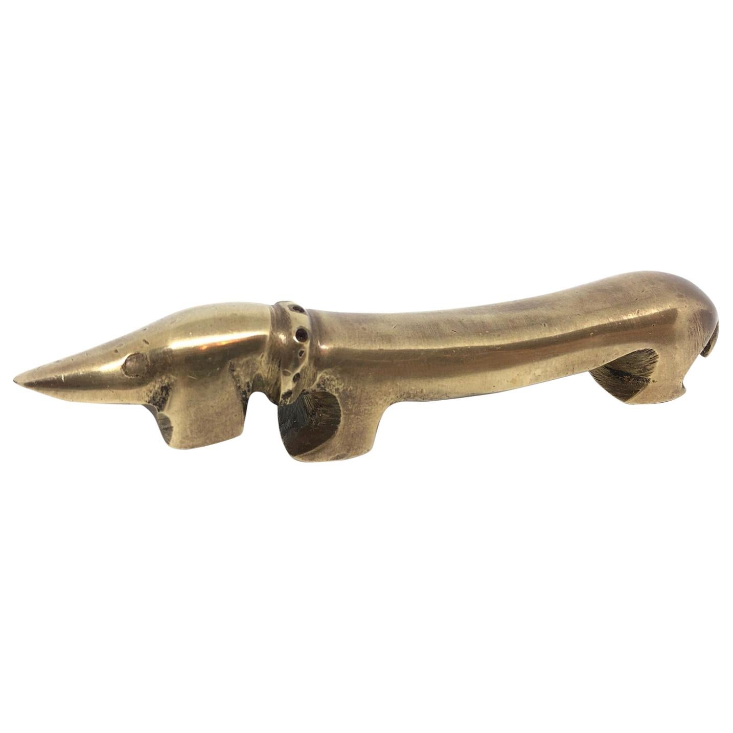 "Noodle" the Dachshund Dog Bottle Opener Bosse Vienna Austria, 1950s Midcentury