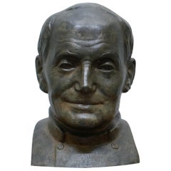 Rare 1840 Large Bronze Head of Russian Priest Labelled James Bourlet & Sons Ltd