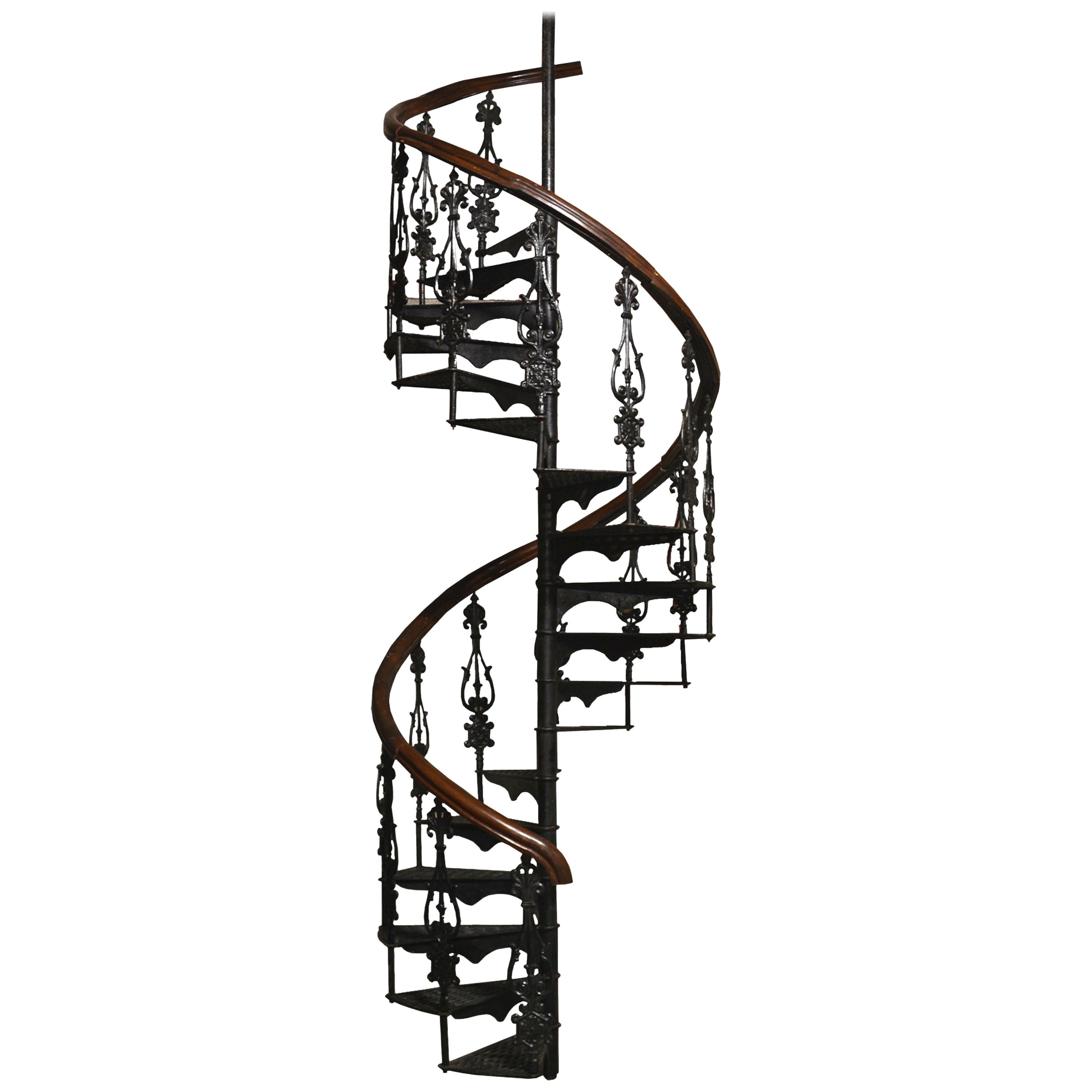 Antique Victorian Spiral Staircase Clockwise For Sale