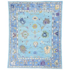 Nouveau tapis contemporain turc Oushak aux couleurs modernes et au style expressionniste