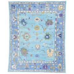 New Contemporary Turkish Oushak Rug with Modern Colors and Expressionist Style