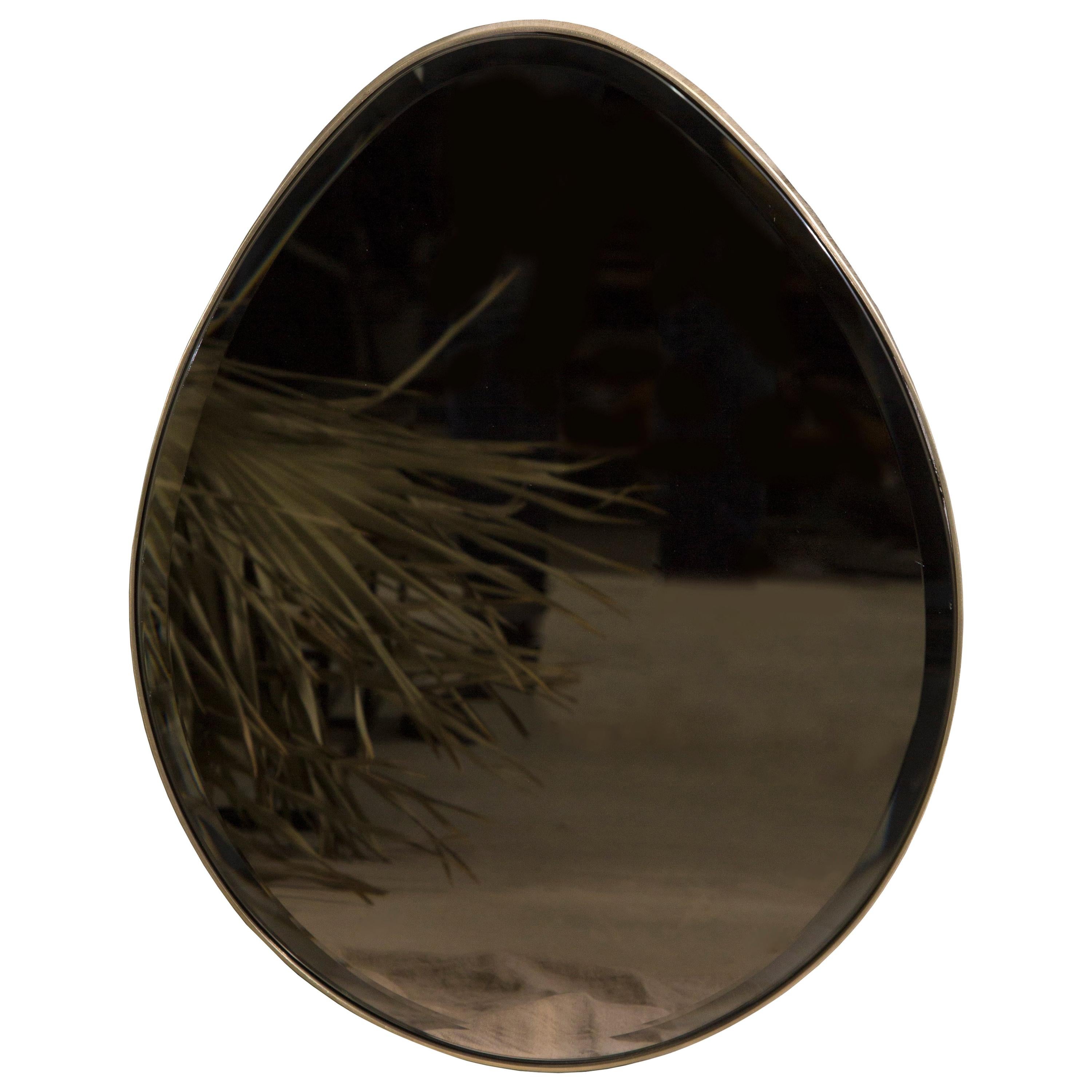 Egg Wall Mirror — Patinated Brass — Handmade in Britain — Small