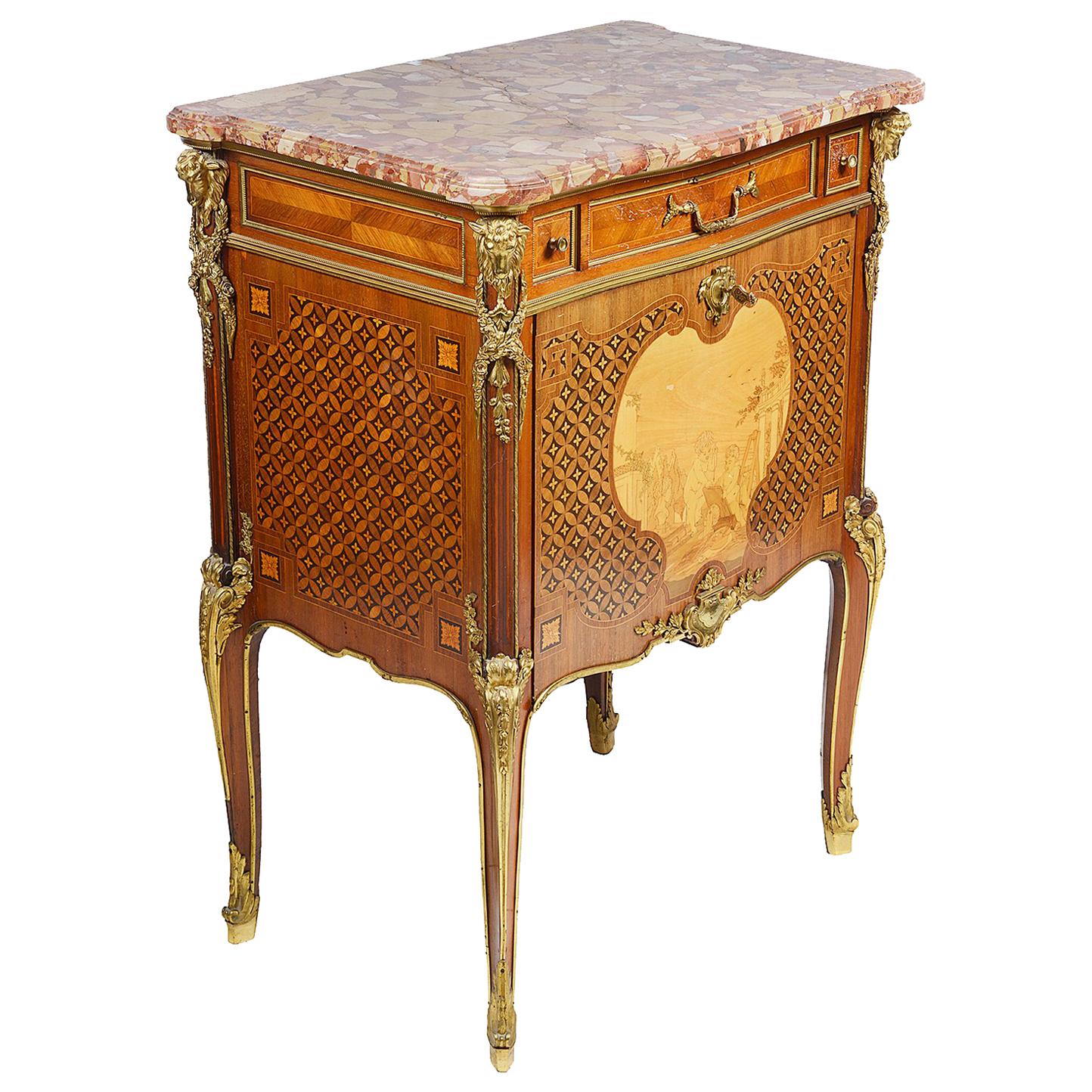 French 19th Century Side Cabinet, Signed Paul Sormani