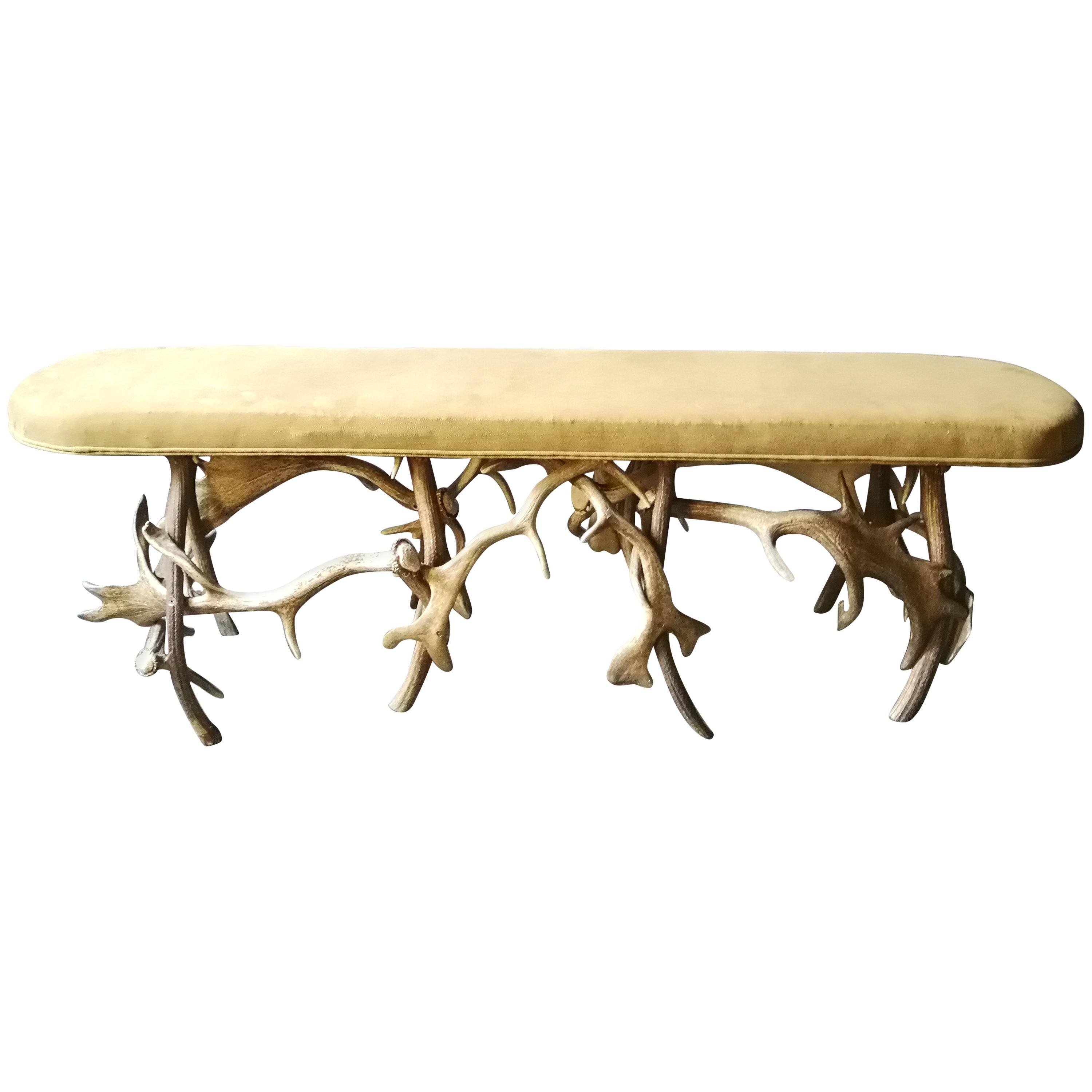 19th Century Antler Bench