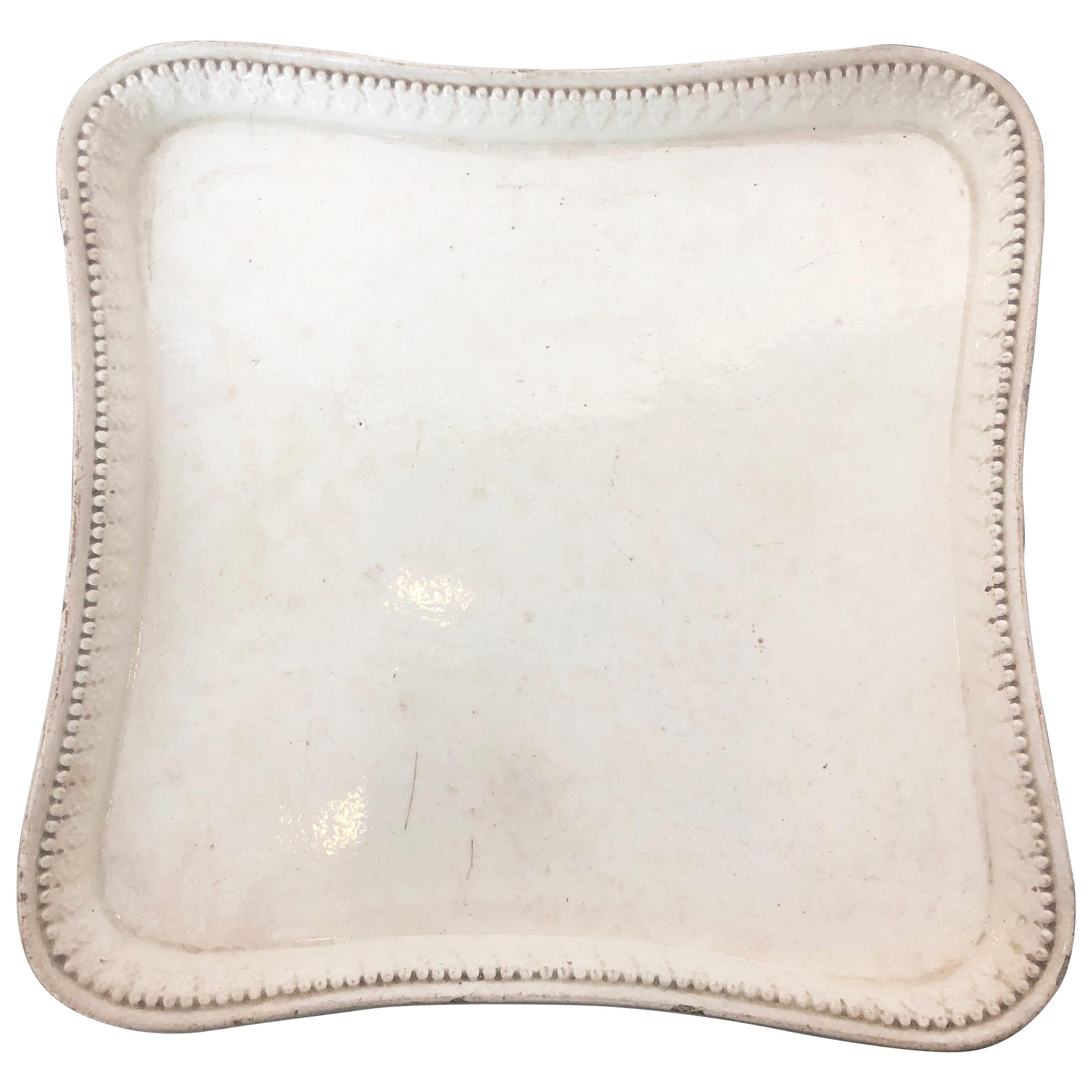 18th Century French Creamware Tray For Sale
