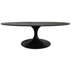 Midcentury Modern Sculptural Tulip Coffee Table with Black Slate Top