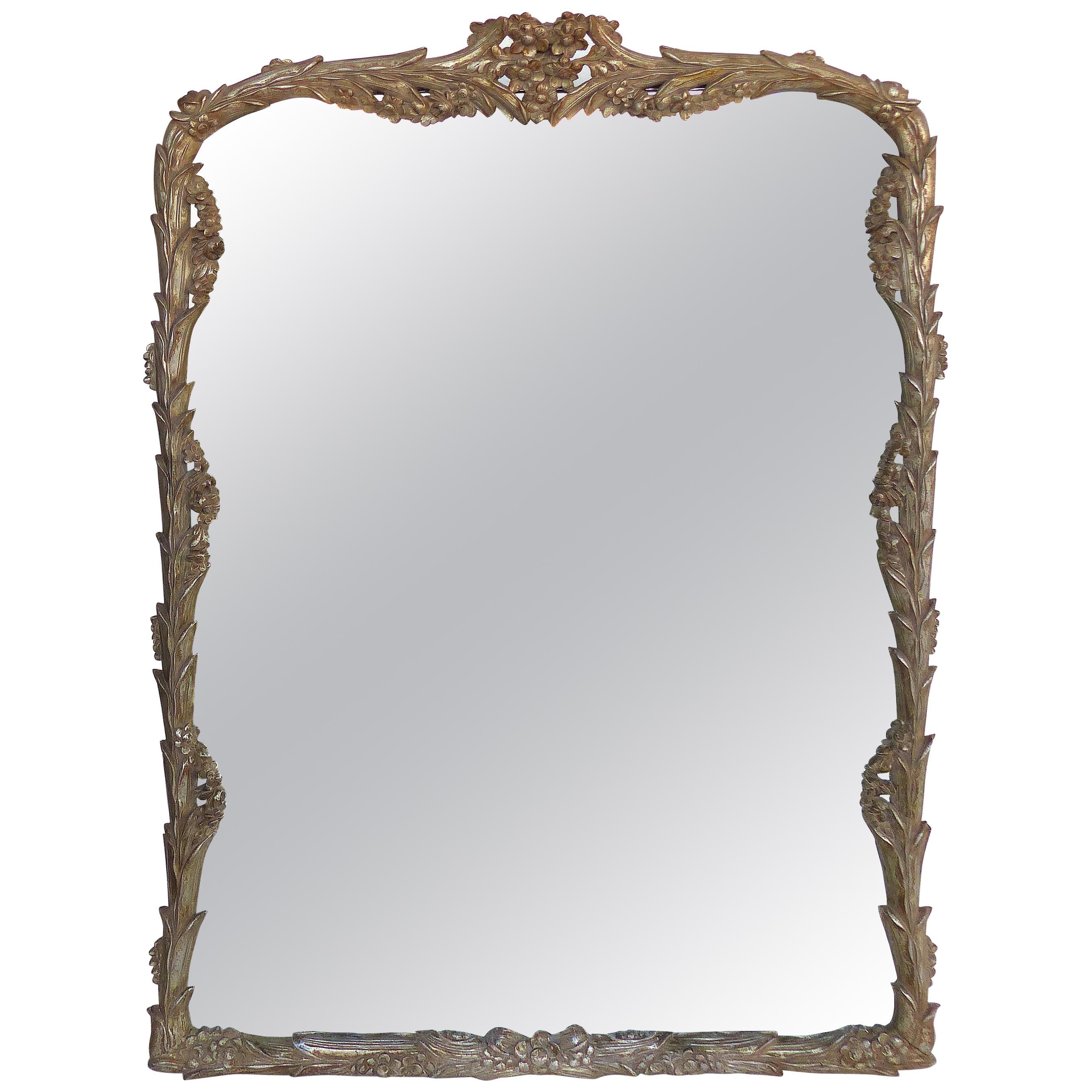 Carved Silver Leaf Mirror