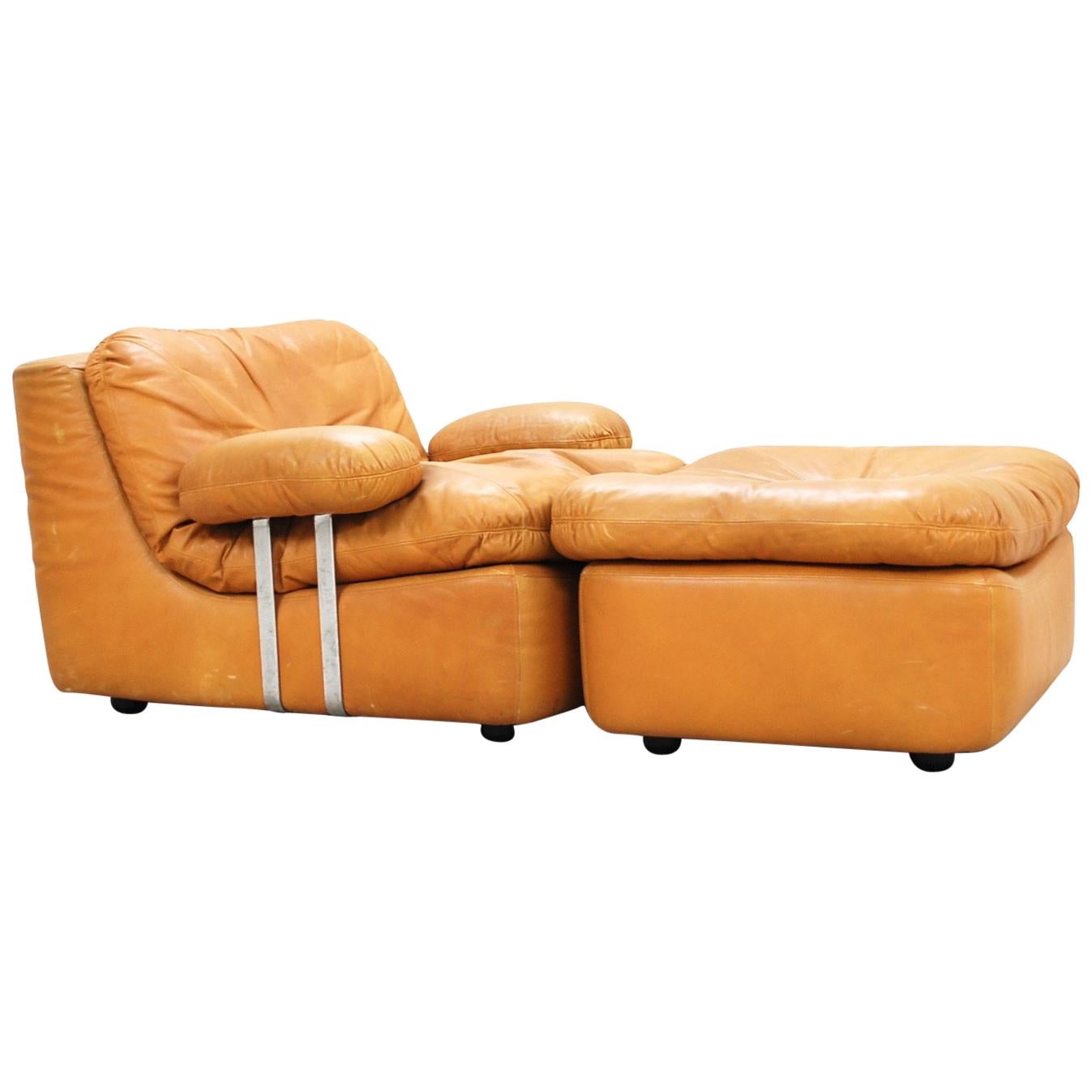 Dreipunkt International Leather Lounge Chair Cognac